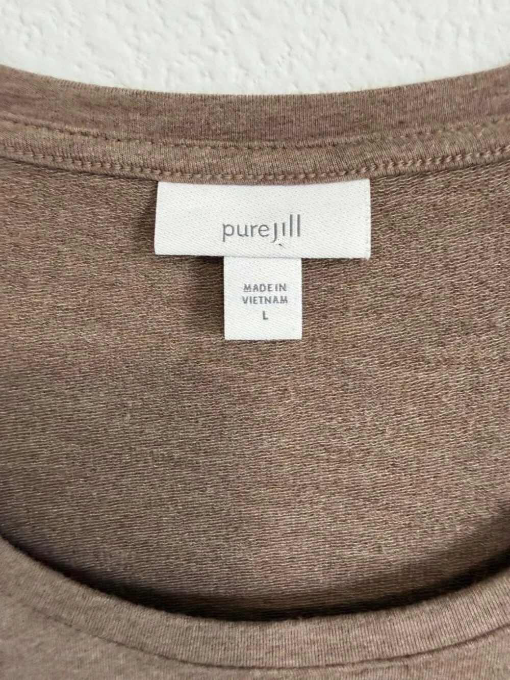 J. Jill Purejill 3/4 Sleeve Scoop Neck Stretch Pima Cotton Lagenlook Dress Size